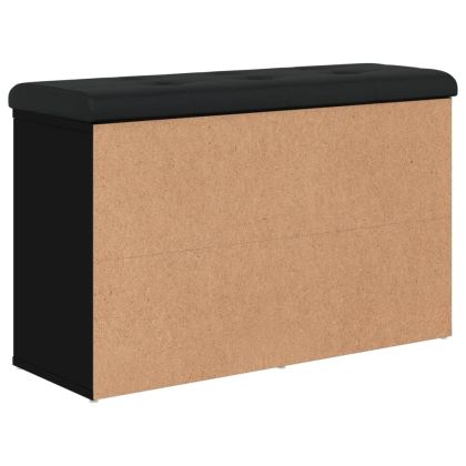 Пейка за обувки, черна, 82x32x50 см, инженерно дърво