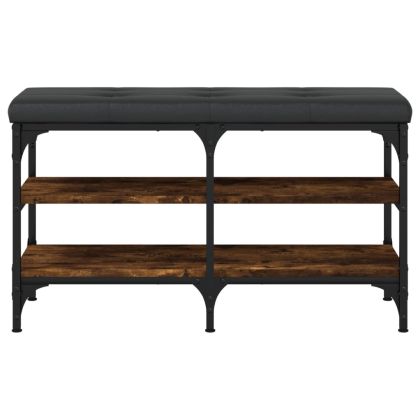 Пейка за обувки, опушен дъб, 82x32x47 см, инженерно дърво