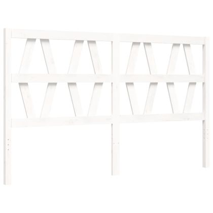 Рамка за легло с табла бяла King Size масивно дърво