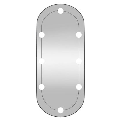 Стенно огледало с LED лампи 30x70 см стъкло овално