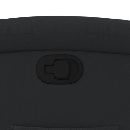 Фотьойл с регулируема облегалка, черен, естествена кожа