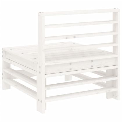 Градински среден диван, бял, бор масив