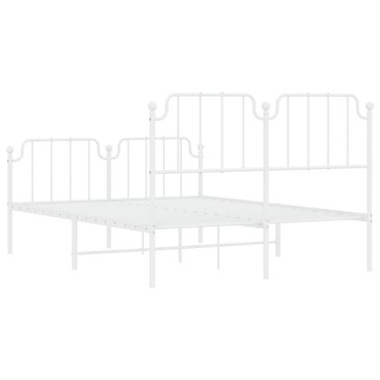 Метална рамка за легло с горна и долна табла, бяла, 140x200 см