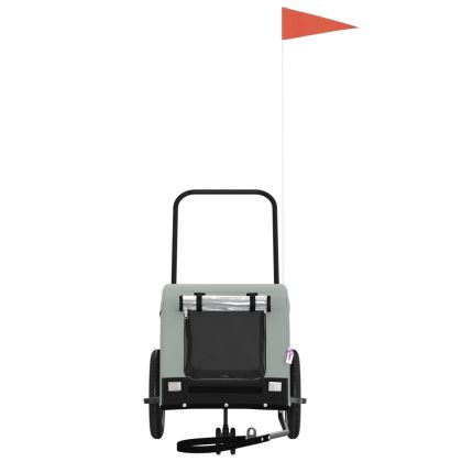 Ремарке за колело за любимци сив и черен Оксфорд плат и желязо