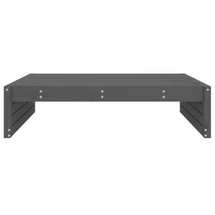 Градинска табуретка, сива, 120x80 см, борова дървесина масив