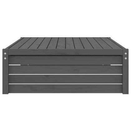 Градинска табуретка, сива, 120x80 см, борова дървесина масив