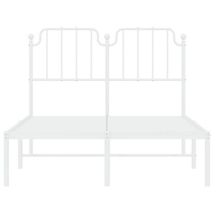 Метална рамка за легло с горна табла, бяла, 120x190 см