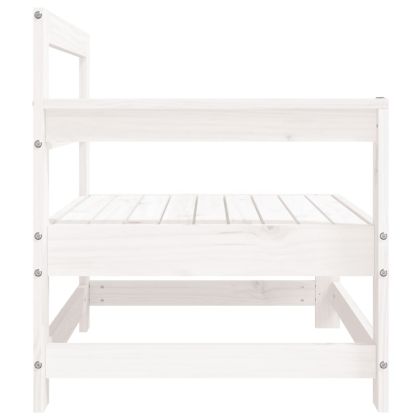 Градински ъглови дивани, 2 бр, бели, бор масив