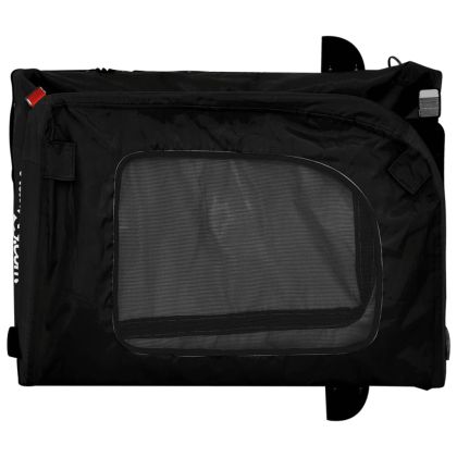 Ремарке за колело за любимци черно Оксфорд плат и желязо