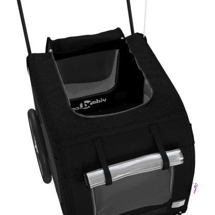 Ремарке за колело за любимци черно Оксфорд плат и желязо