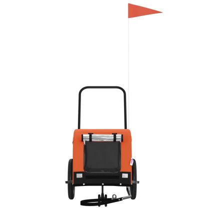 Ремарке за колело за любимци оранжев черен Оксфорд плат желязо