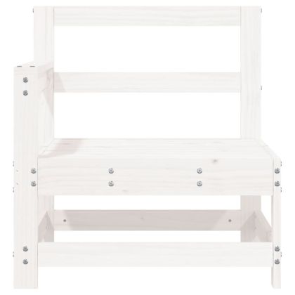 Градински ъглов диван, бял, бор масив