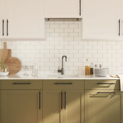 Дръжки за шкафове, 5 бр, черни, 192 мм, неръждаема стомана