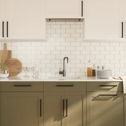 Дръжки за шкафове, 5 бр, черни, 224 мм, неръждаема стомана