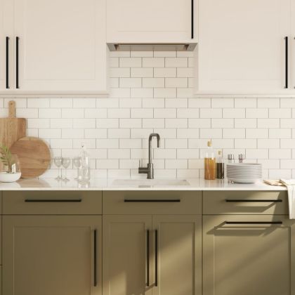 Дръжки за шкафове, 5 бр, черни, 320 мм, неръждаема стомана