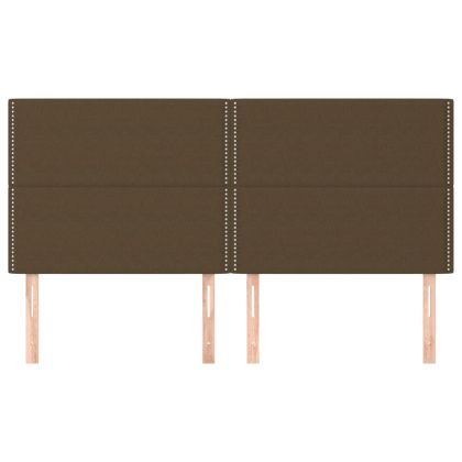 Табла за легло, тъмнокафява, 160x5x118/128 см, плат