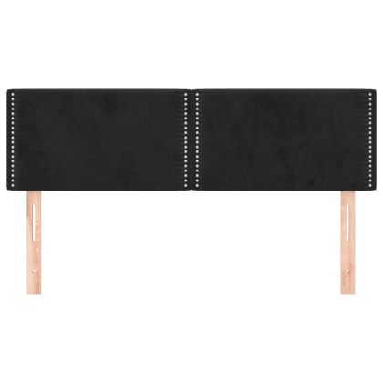 Горни табли за легло, 2 бр, черни, 72x5x78/88 см, кадифе