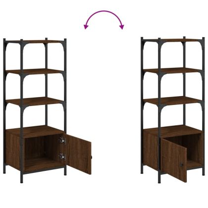 Библиотека 3 рафта кафяв дъб 41x30x109,5 см инженерно дърво