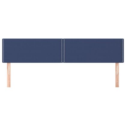 Горни табли за легло, 2 бр, сини, 90x5x78/88 см, плат