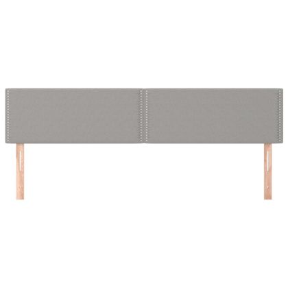 Горни табли за легло, 2 бр, светлосиви,90x5x78/88 см, плат