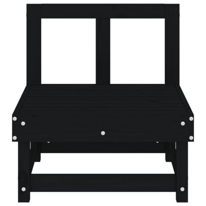 Градински средни дивани, 2 бр, черни, бор масив