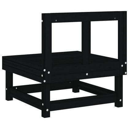 Градински средни дивани, 2 бр, черни, бор масив