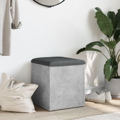 Пейка за съхранение, бетонно сив, 42x42x45 см, инженерно дърво
