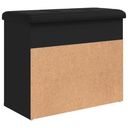 Пейка за обувки, черна, 62x32x50 см, инженерно дърво