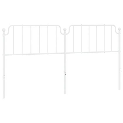 Метална табла за глава, бяла, 193 см