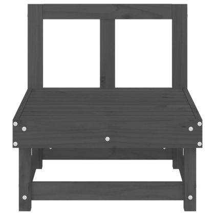 Градински среден диван, сив, бор масив