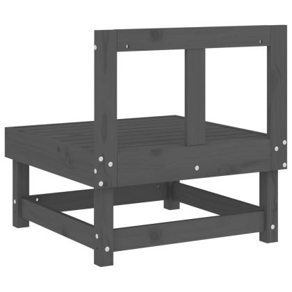 Градински среден диван, сив, бор масив