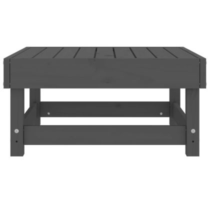 Градинска табуретка, сива, борово дърво масив