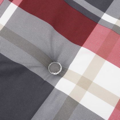 Възглавници за столове 4 бр червено каре 120x50x3 см плат