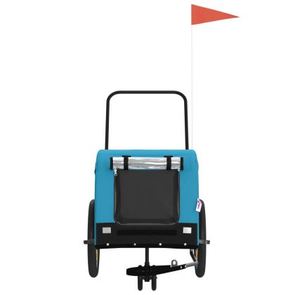 Ремарке за колело за любимци синьо черно Оксфорд плат и желязо