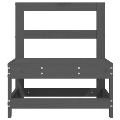 Градински среден диван, сив, бор масив