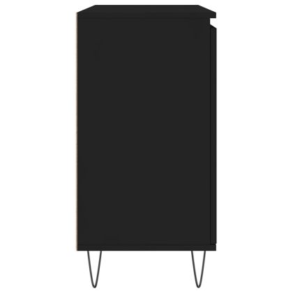 Сайдборд, черен, 101,5x35x70 см, инженерно дърво