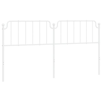 Метална табла за глава, бяла, 200 см