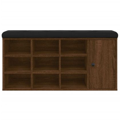 Пейка за обувки, кафяв дъб, 102x32x50 см, инженерно дърво