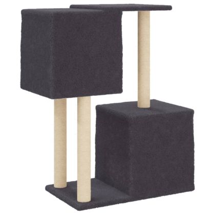 Котешко дърво със сизалени стълбове, тъмносиво, 86 см