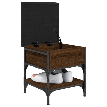 Пейка за обувки, кафяв дъб, 42x42x45 см, инженерно дърво