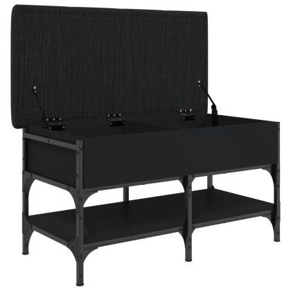 Пейка за обувки, черна, 82x42x45 см, инженерно дърво