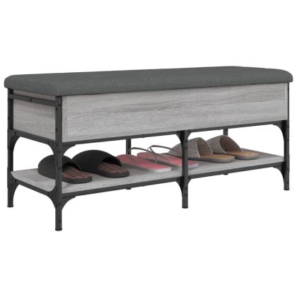 Пейка за обувки, сив сонома, 102x42x45 см, инженерно дърво