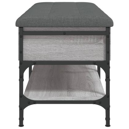 Пейка за обувки, сив сонома, 102x42x45 см, инженерно дърво