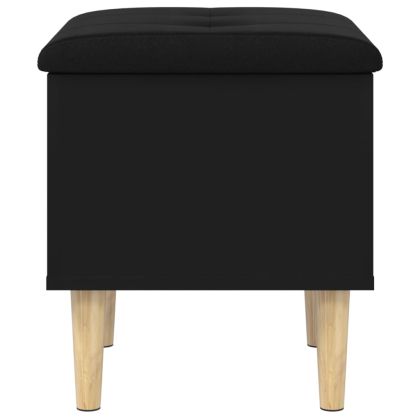 Пейка за съхранение, черна, 42x42x46 см, инженерно дърво