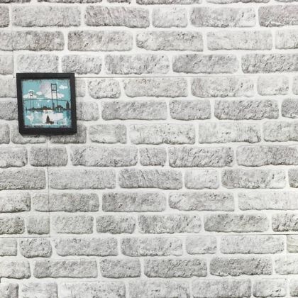 3D стенни панели, тухлен дизайн, светлосиви, 10 бр, EPS
