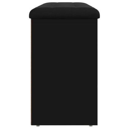 Пейка за обувки, черна, 102x32x50 см, инженерно дърво