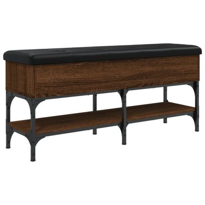 Пейка за обувки, кафяв дъб, 102x32x45 см, инженерно дърво