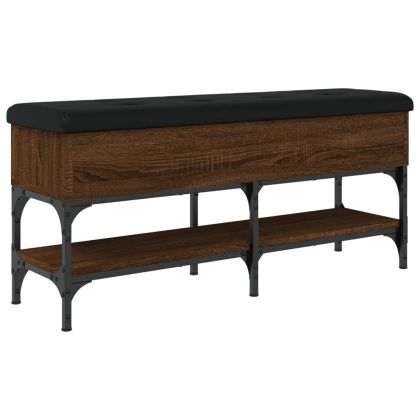 Пейка за обувки, кафяв дъб, 102x32x45 см, инженерно дърво