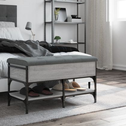 Пейка за обувки, сив сонома, 82x42x45 см, инженерно дърво