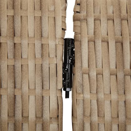 Параван за стая, 5 панела, бежов, полиратан